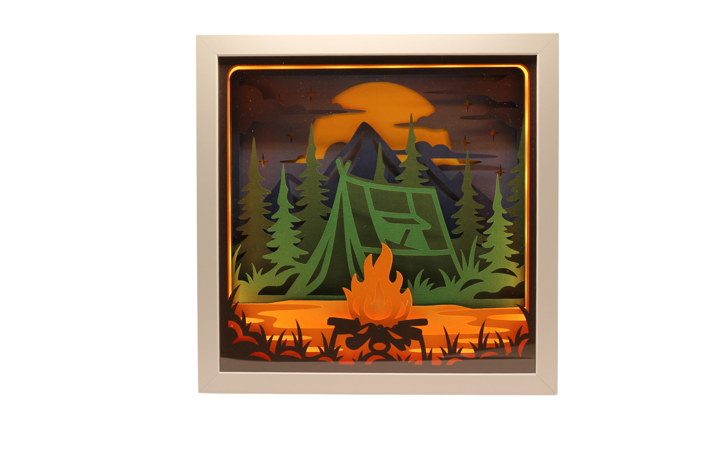 Lightbox Camping à la montagne : un cadeau pour les amateurs de plein air.