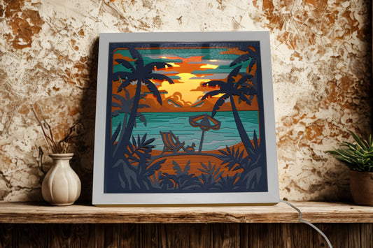 Lightbox Coucher de Soleil sur la Plage : un cadeau pour les amoureux de la mer