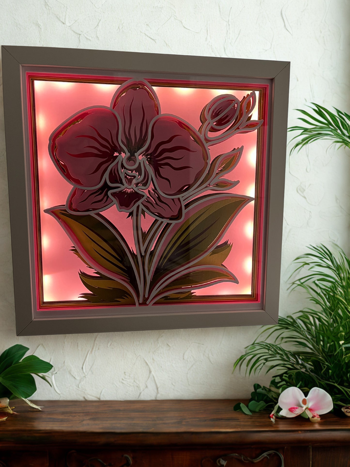 Lightbox Orchidée : un cadeau raffiné.