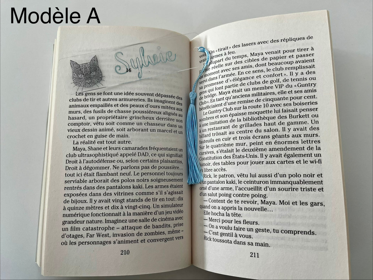 Marque-pages, en acrylique gravé et colorisé