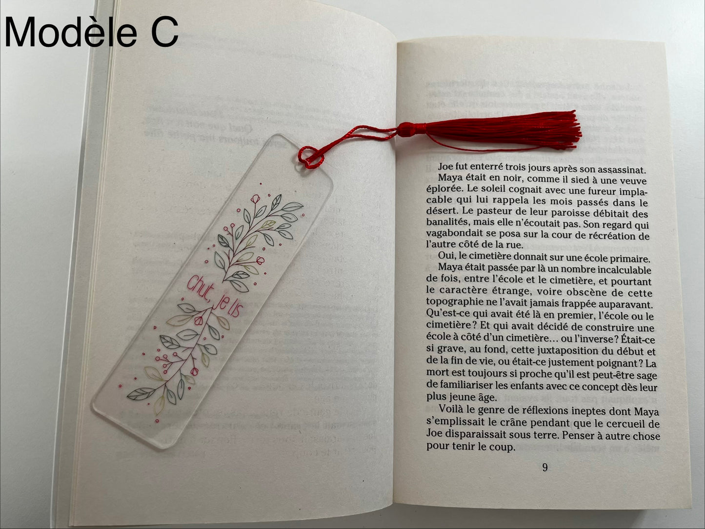 Marque-pages, en acrylique gravé et colorisé