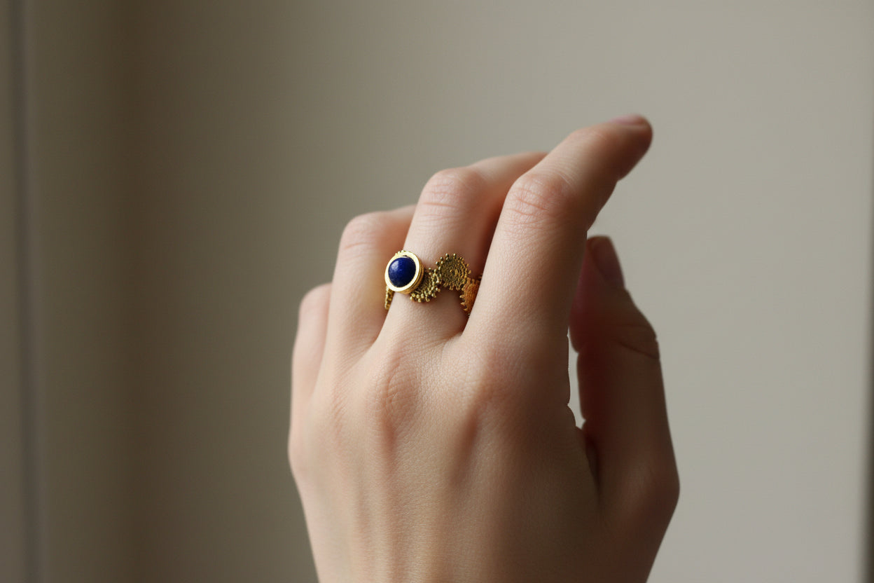 Bague Soleil et Lapis Lazuli