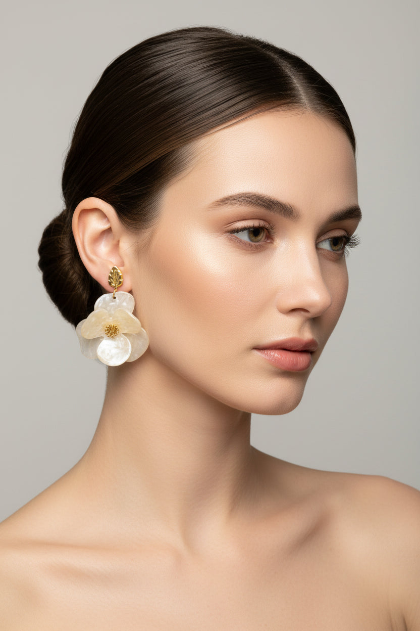 Boucles d’oreilles Fleur en résine