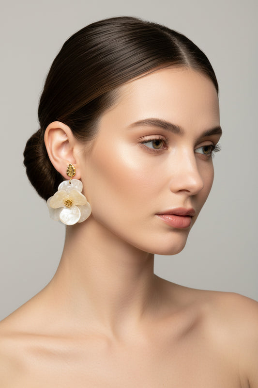 Boucles d’oreilles Fleur en résine
