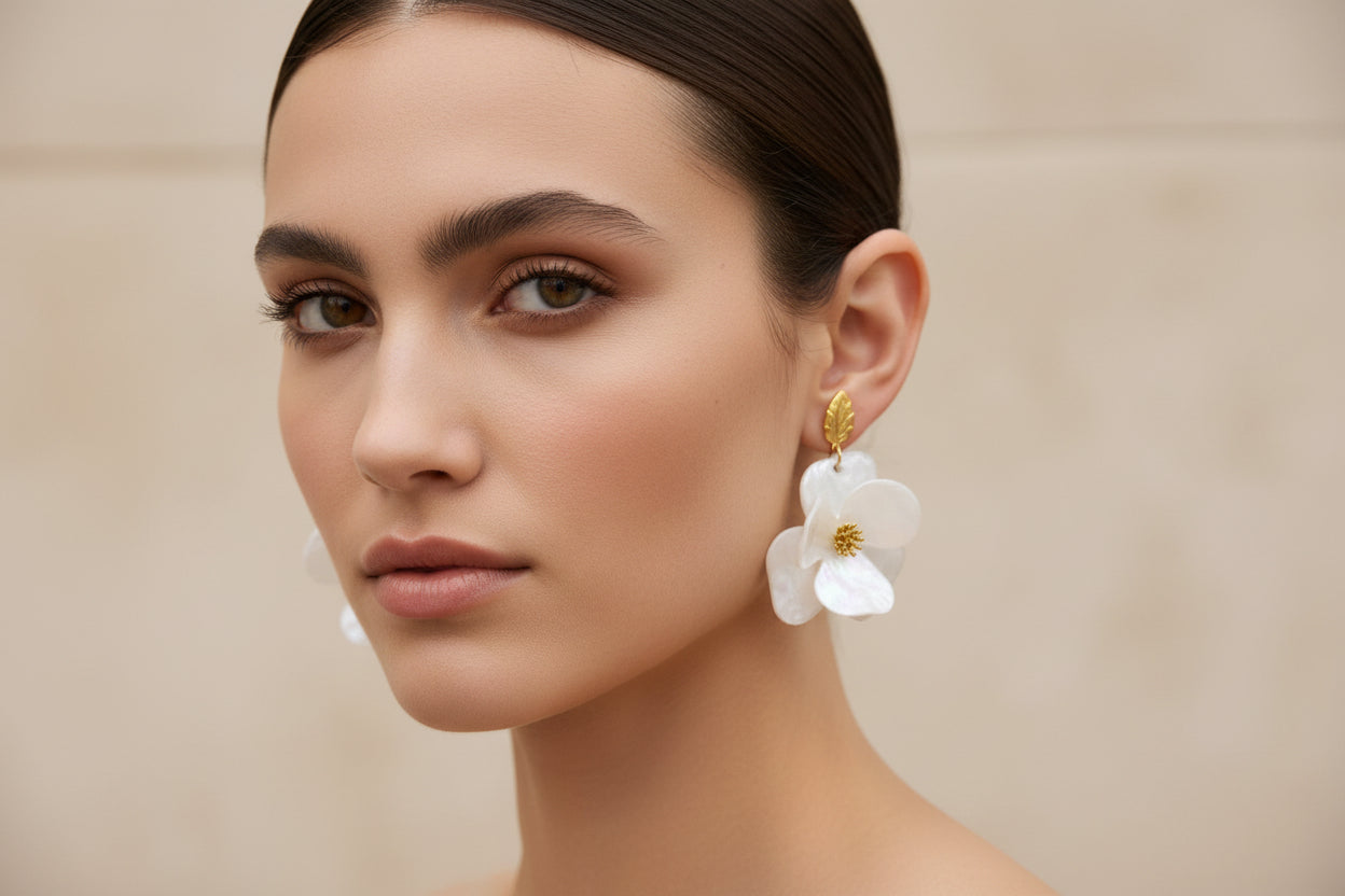 Boucles d’oreilles Fleur en résine