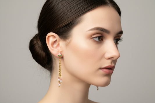 Boucles d’oreilles pendantes Rose
