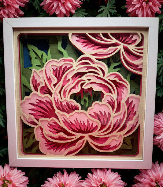 Lightbox Pivoine : un cadeau empreint d'élégance et de symbolisme.